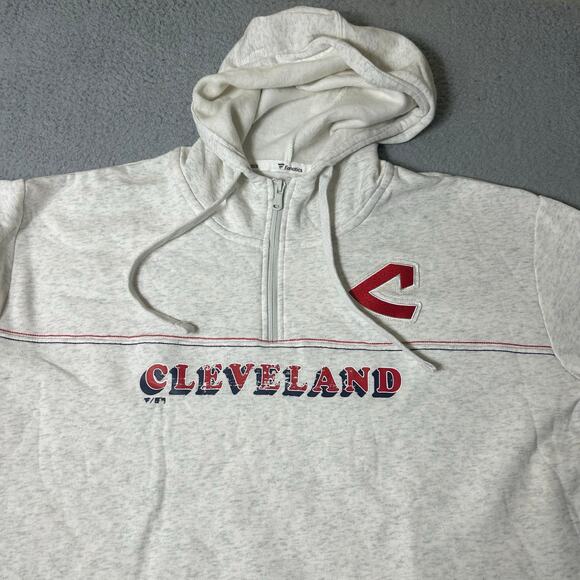 NWT Cleveland Indians‎ Hoodie Fanatics Gray Cream Pullover Size XL MLB Baseball - Picture 4 of 13